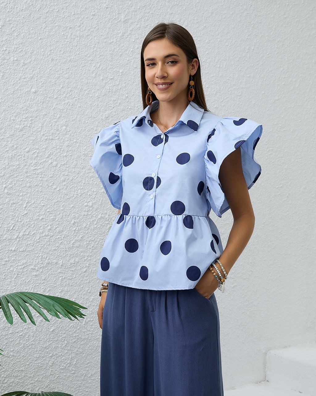 Blue Polka Dot Shirt
