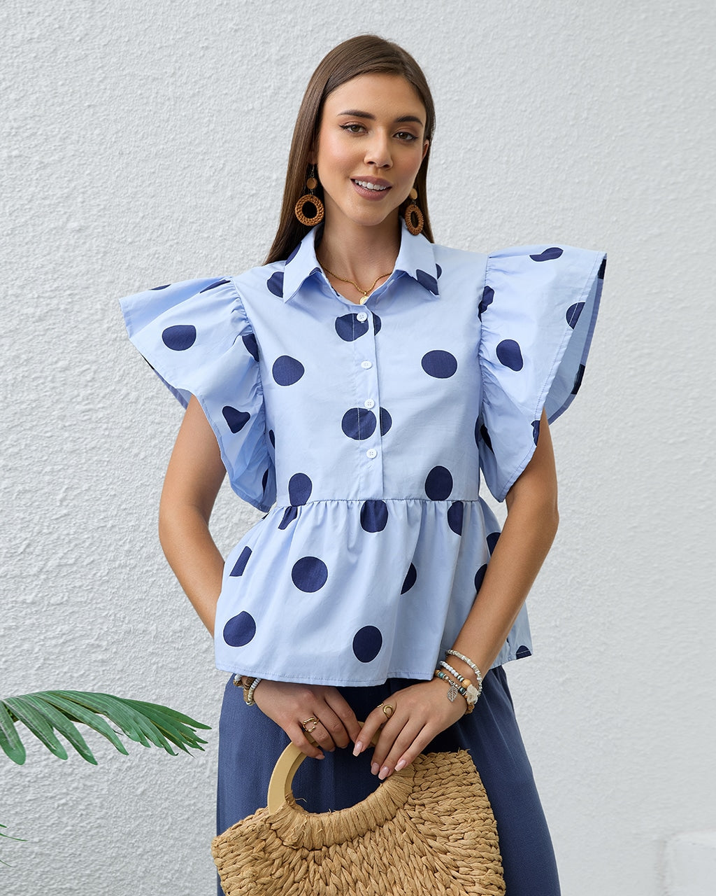 Blue Polka Dot Shirt