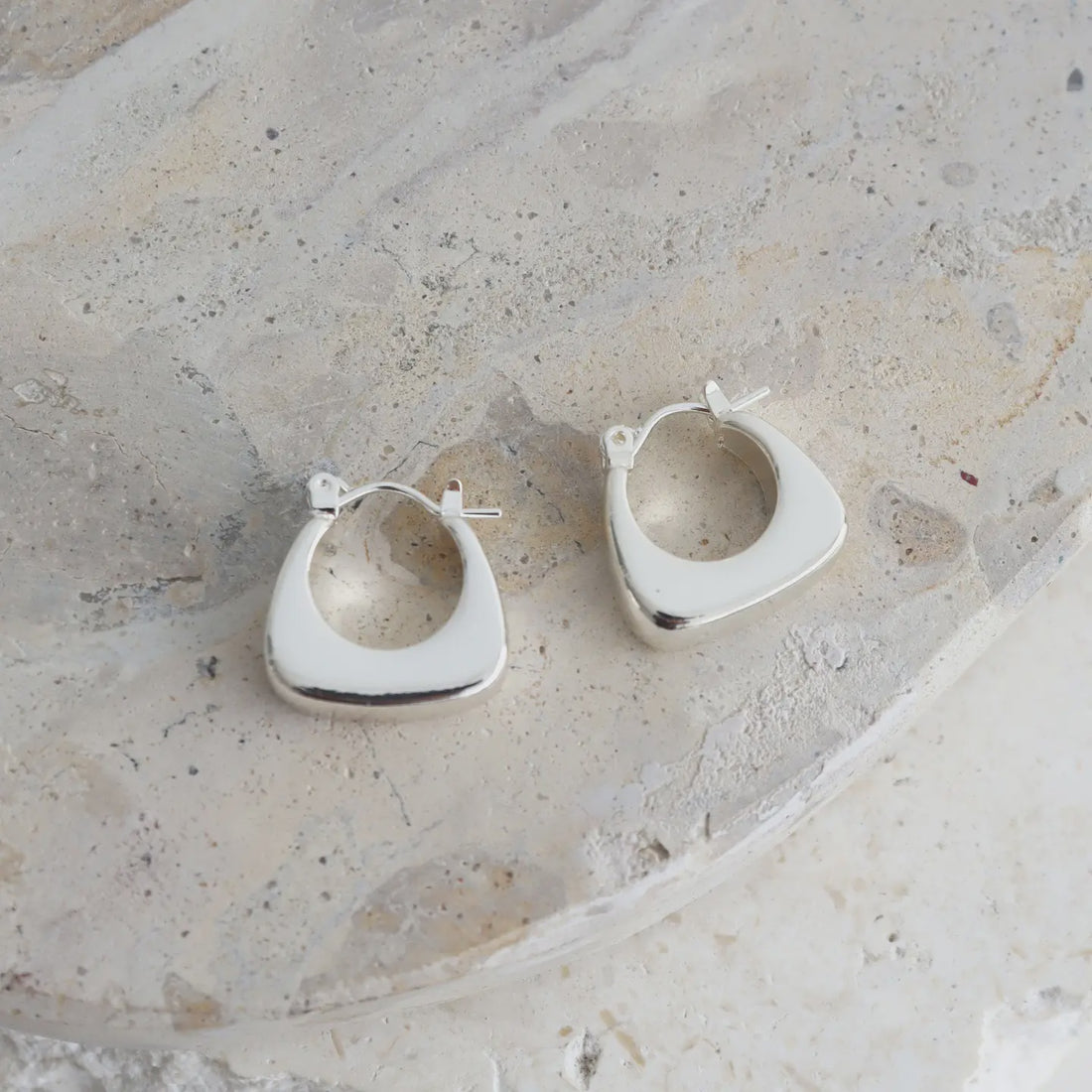 Nora Huggie Sterling Silver Plated Earrings