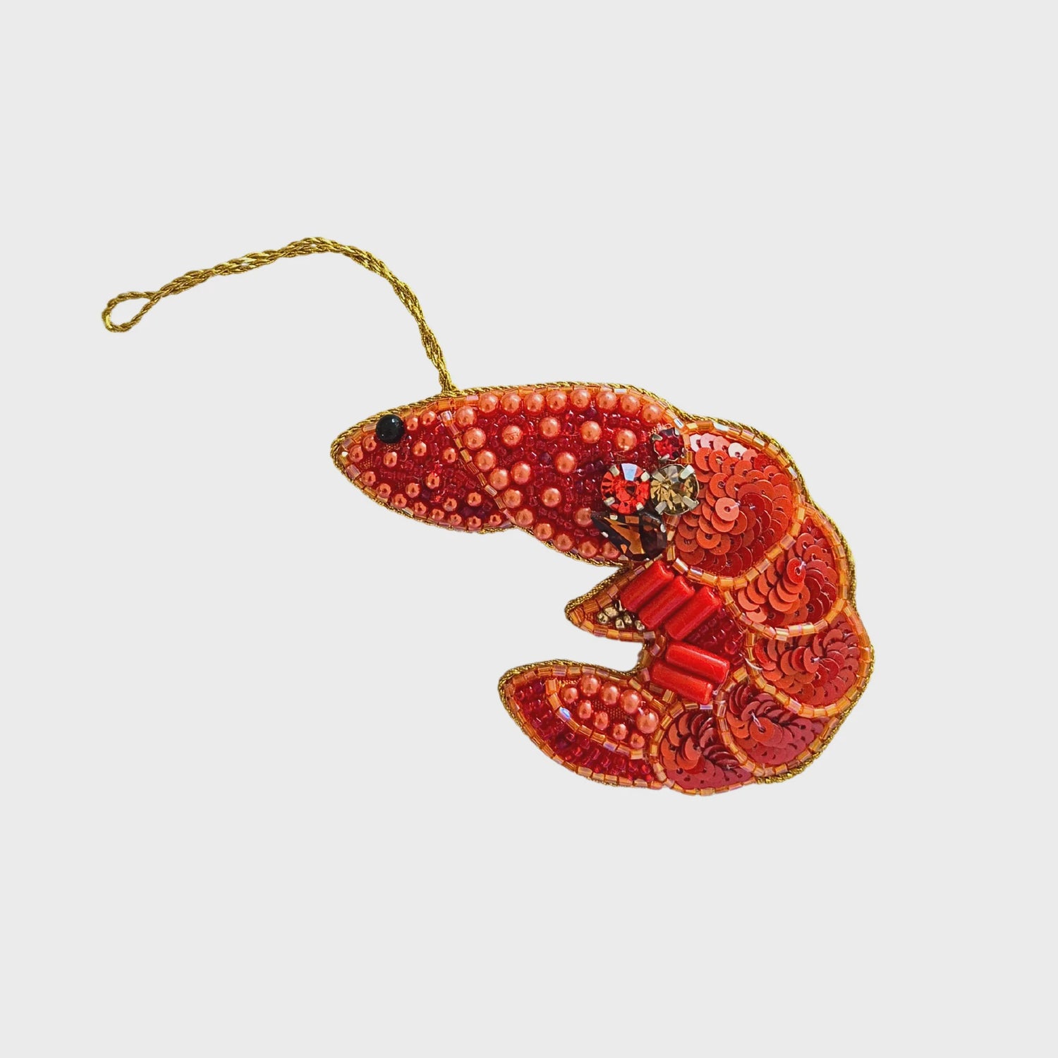 Beaded Prawn Christmas Decoration