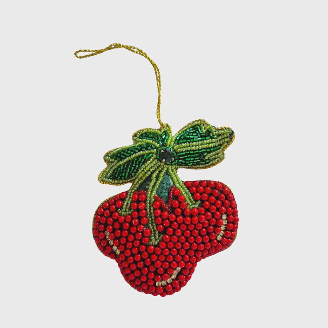 Beaded Cherry Christmas Decoration