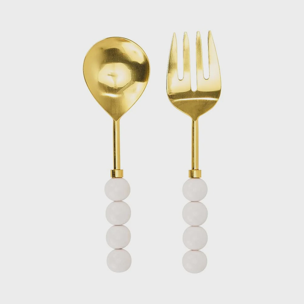 Orb Salad Servers - White