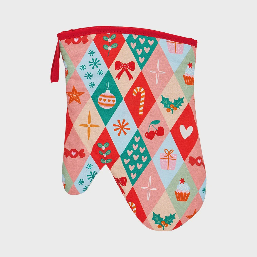Oven Mitt - Christmas Harlequin