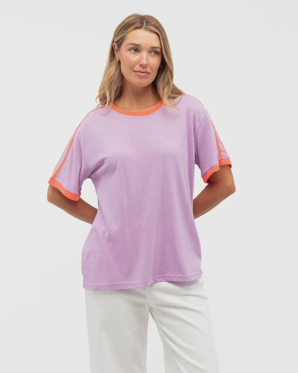 Effy Contrast Tee - Lilac &amp; Tangerine