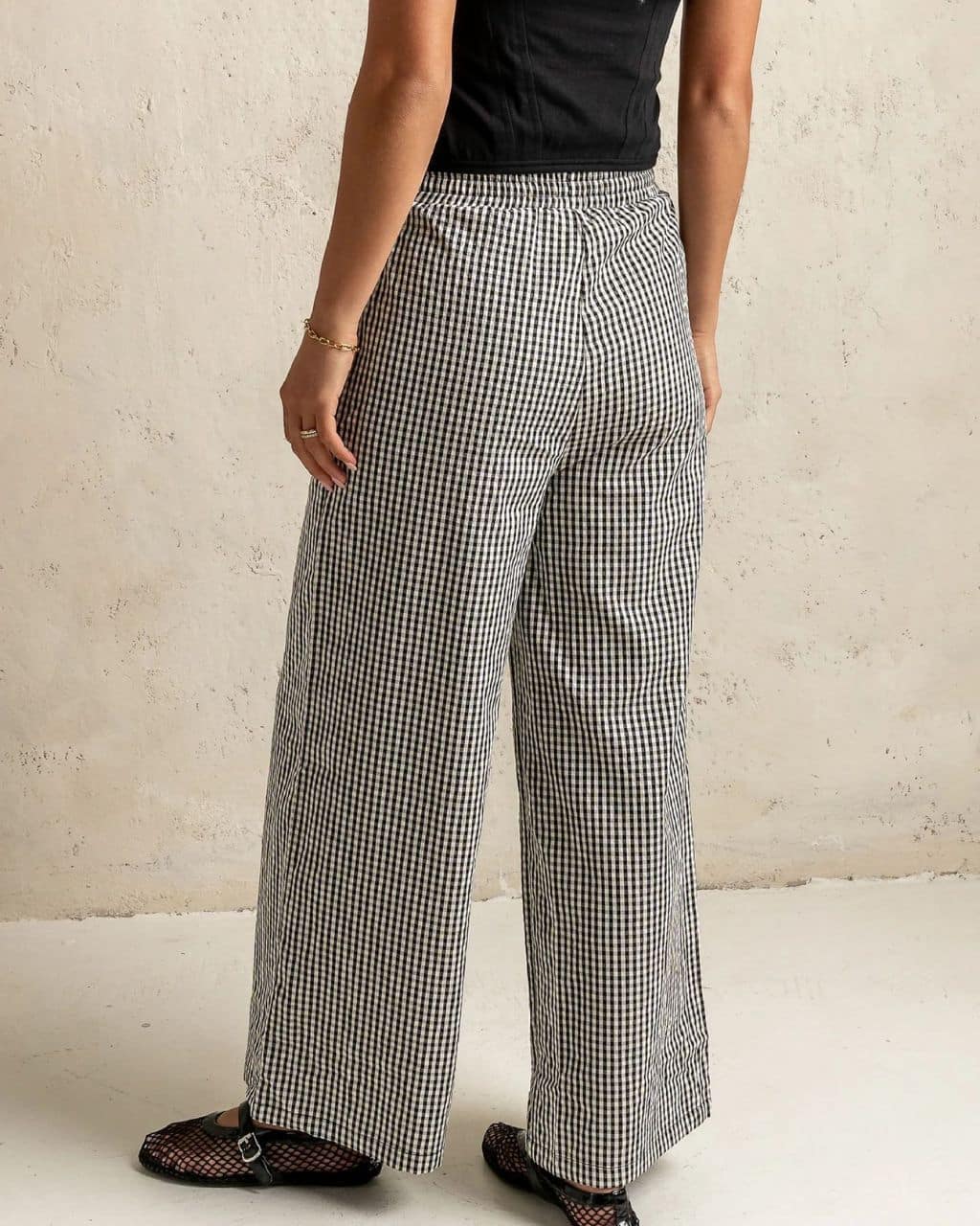Gingham Pants - Black