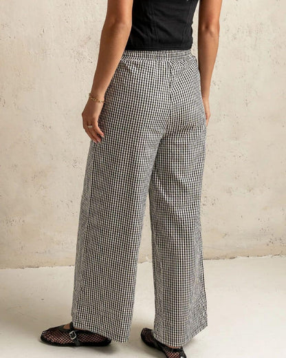 Gingham Pants - Black
