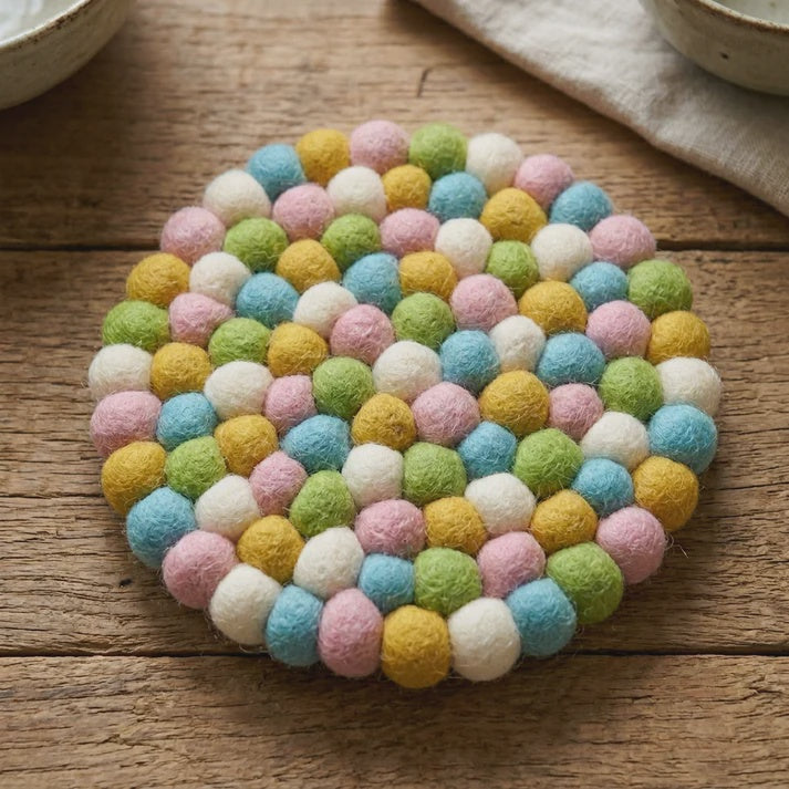 “Wool Felt Trivet - Pastel Confetti