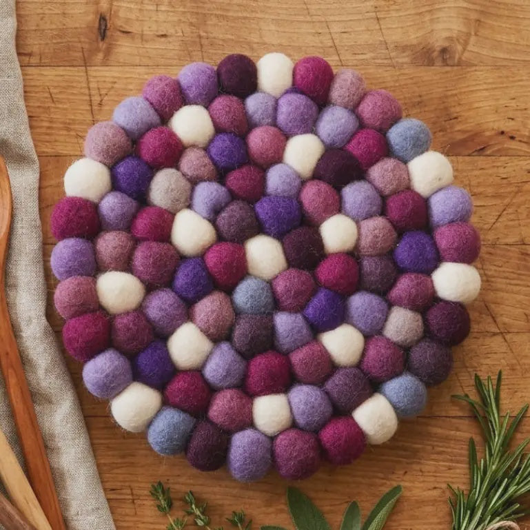 Wool Felt Trivet - Plum Violet