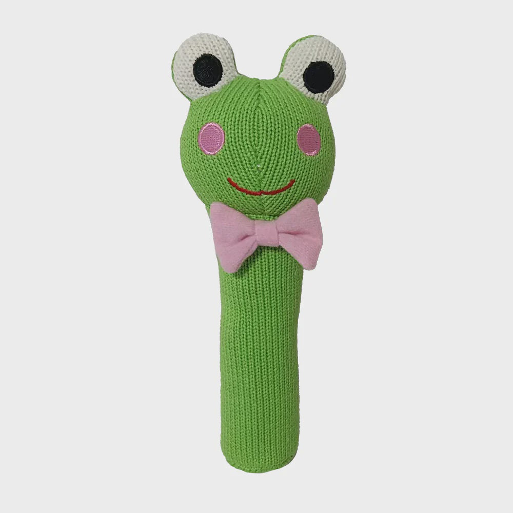 Knitted Hand Rattle - Frog