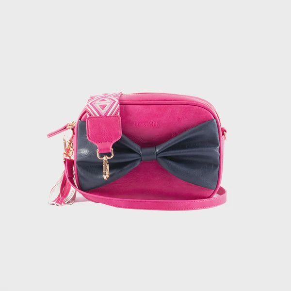 Sally Bow Bag - Pink/Navy