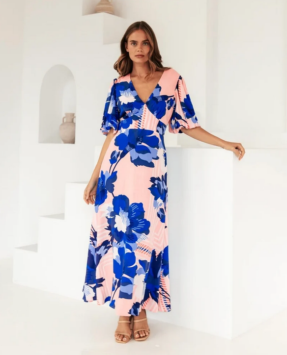 Saphire Blossom Maxi Dress
