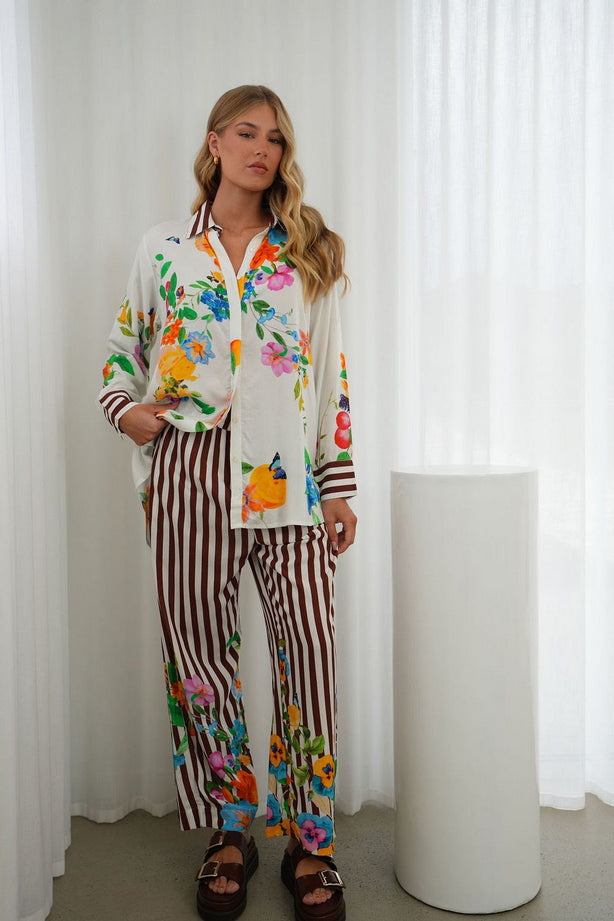 CHOCO STRIPE TUNIC TOP