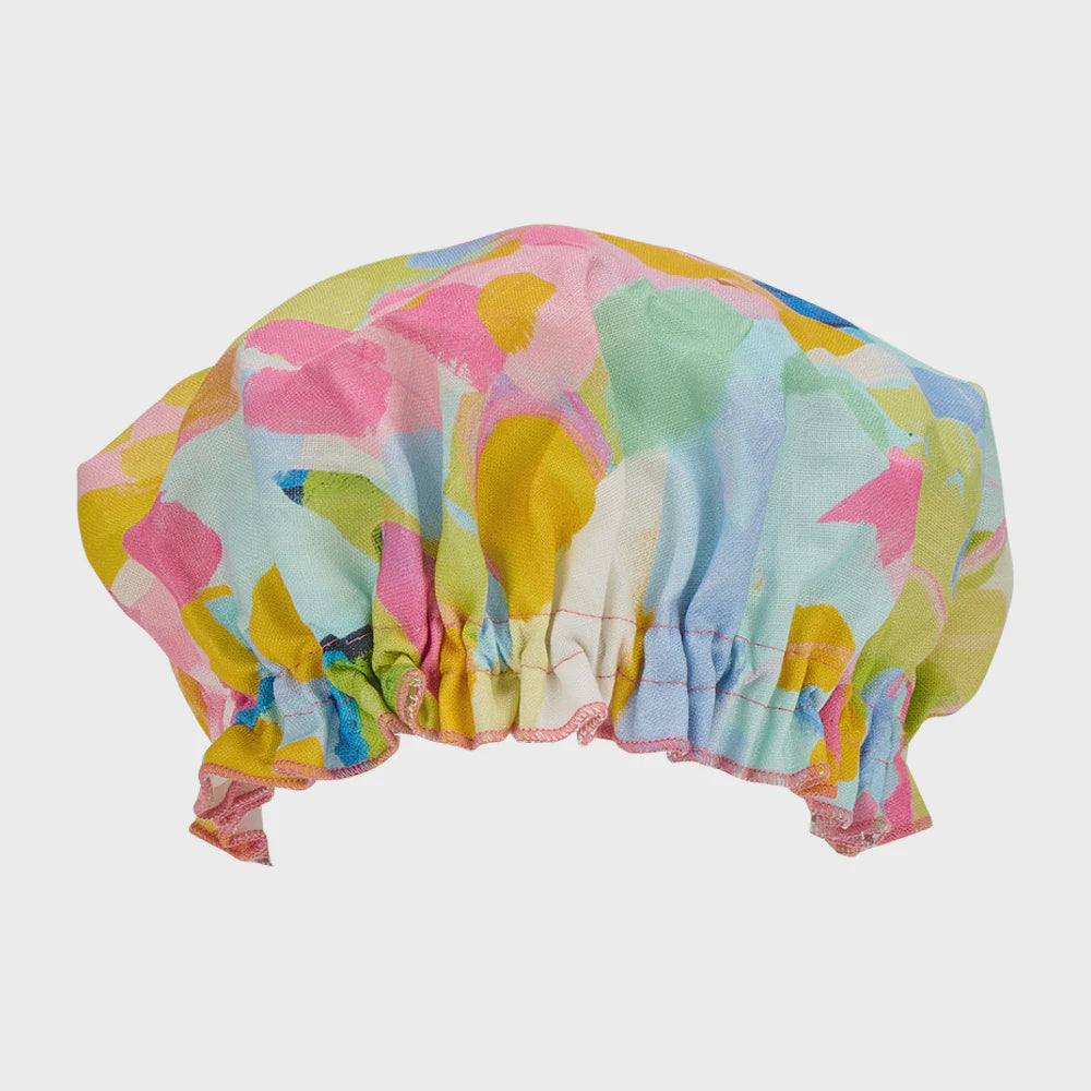 Linen Shower Cap - Good Vibes