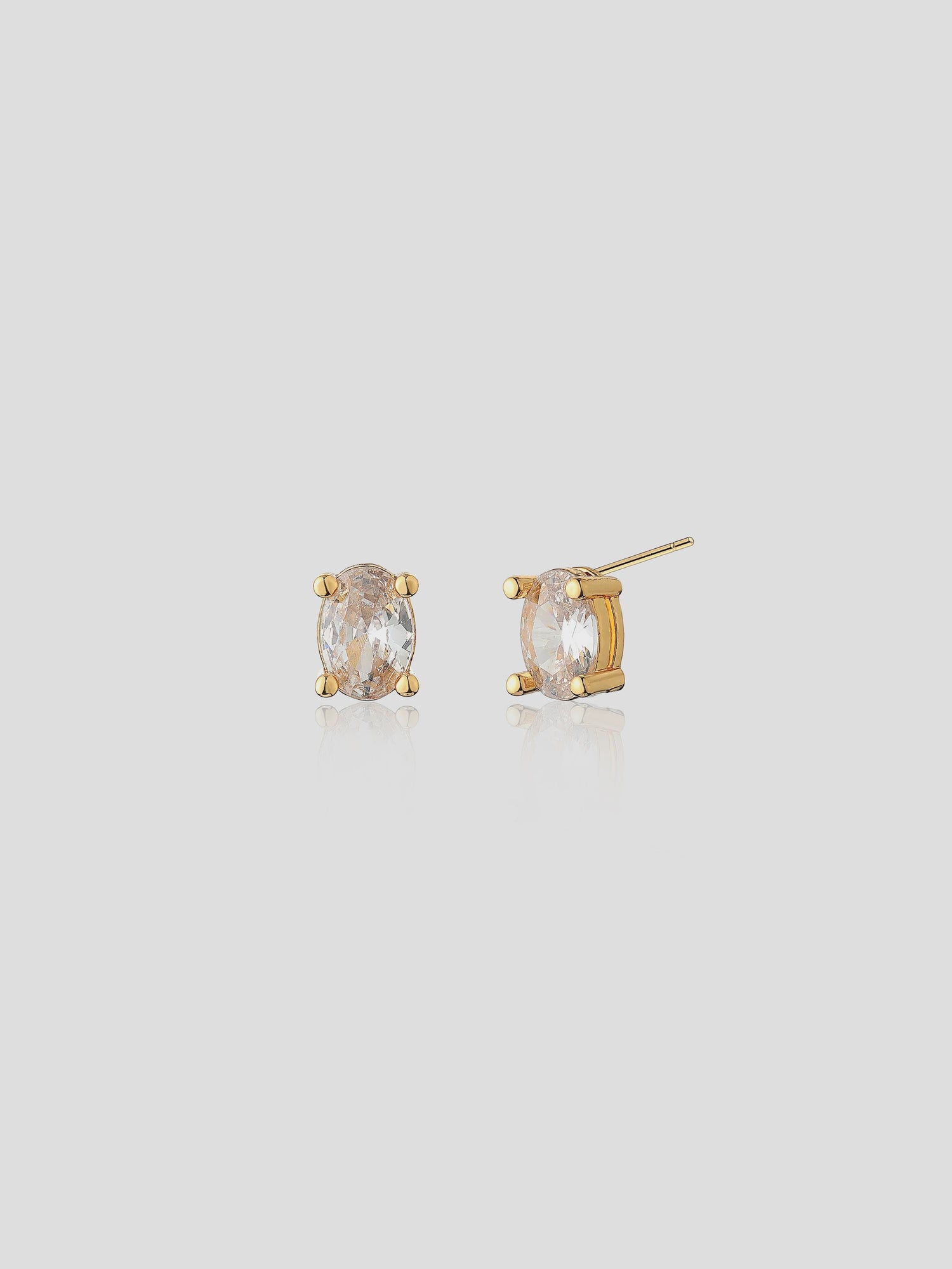 Soleil Oval Crystal Stud Earrings