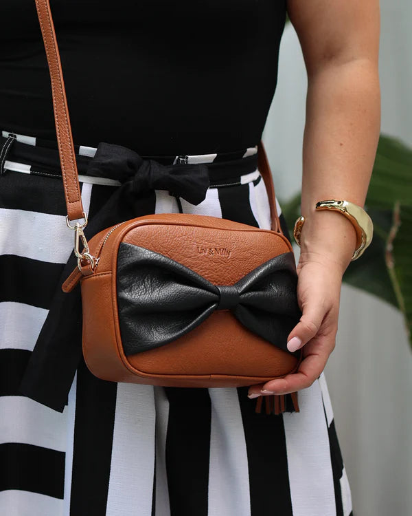 Sally Bow Bag - Tan/Black