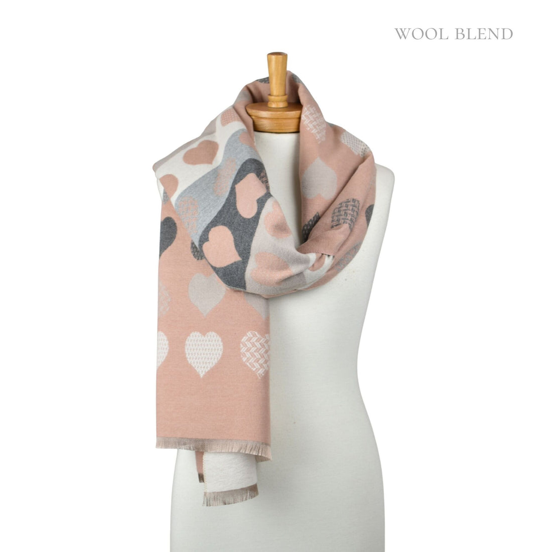 Reversible Block SweetHearts Scarf - Blush