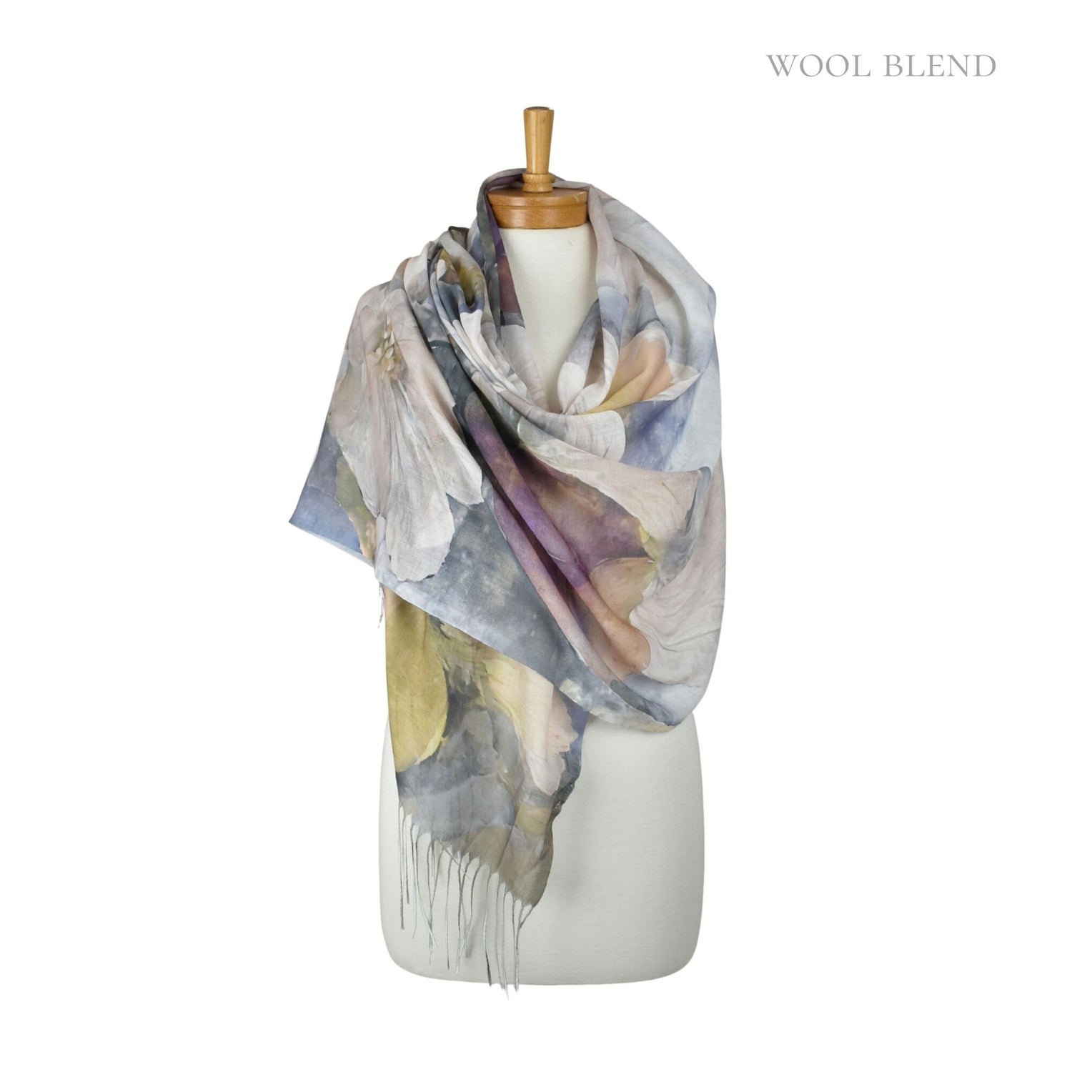 Gardenia Watercolour Scarf - Brown