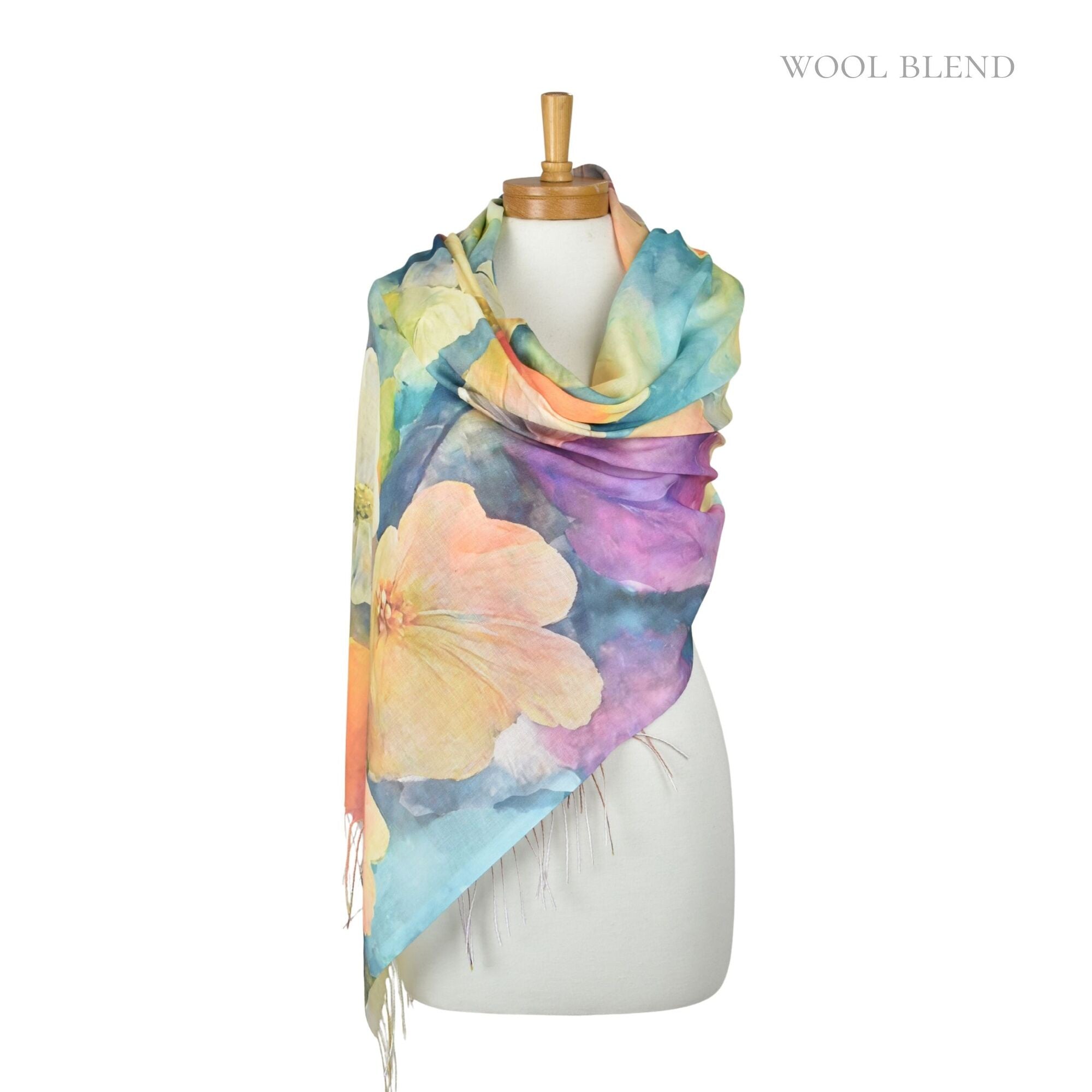 Gardenia Watercolour Scarf - Multi