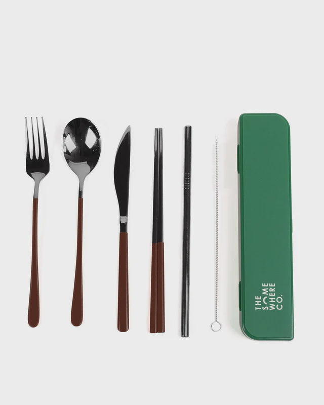 Take Me Away Cutlery Kit - Black &amp; Chocolate