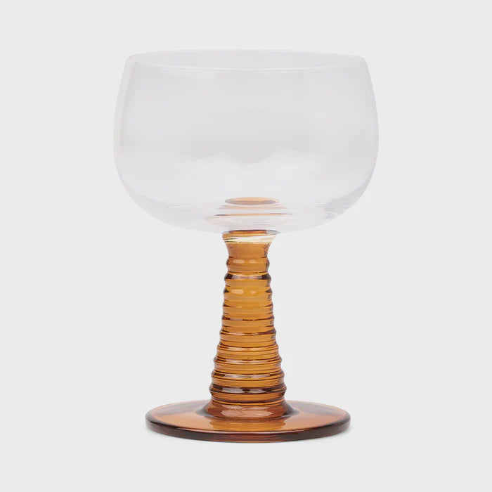 The Romy Set of 2 Wine Glasses - Amber