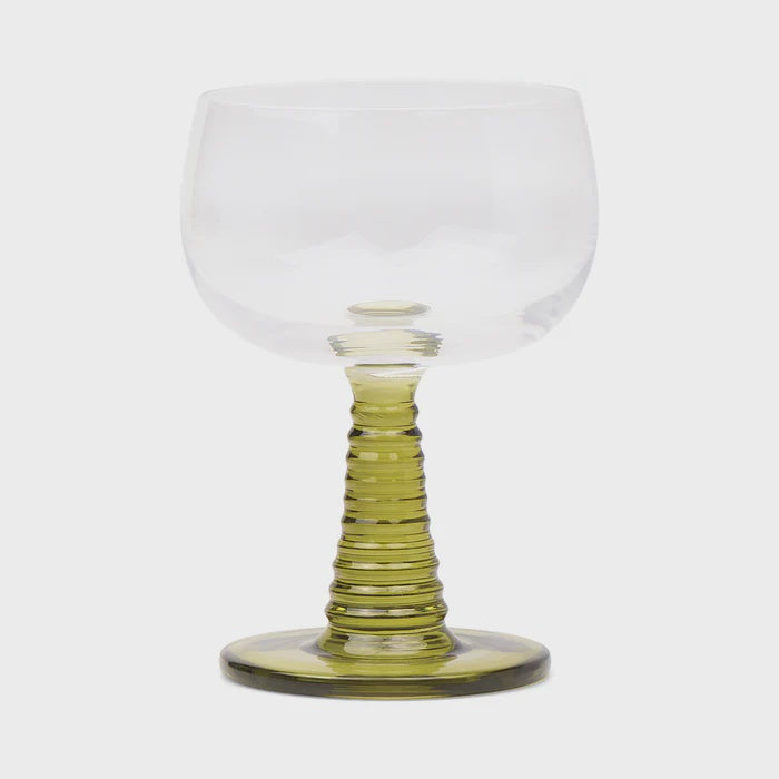 The Romy Set of 2 Wine Glasses - Olive