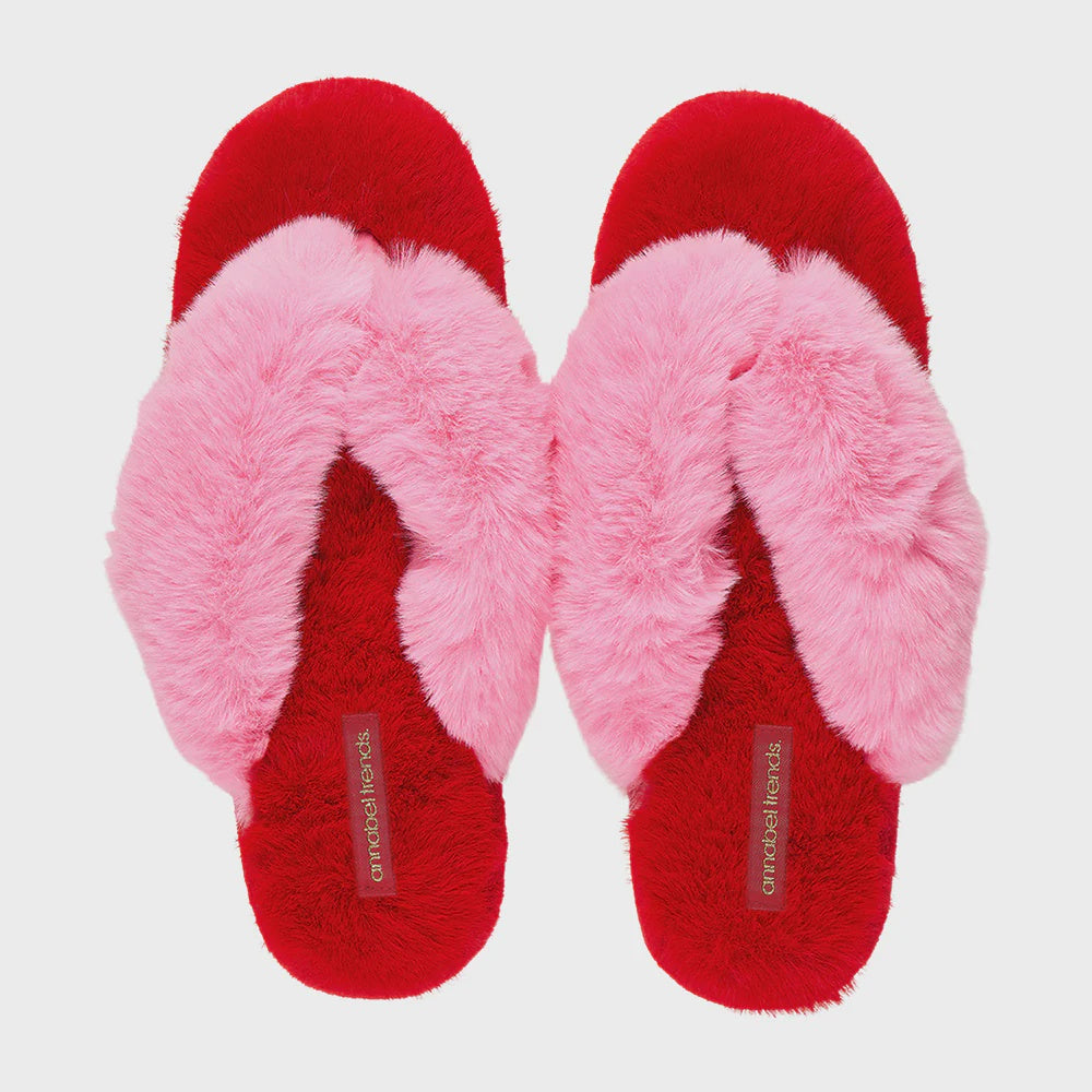 Cosy Luxe Thong Slippers - Cherry Candy