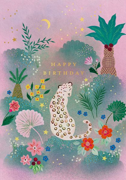 Tropical Leopard Greeting Card
