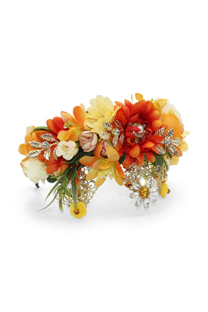 Violet Flower Crown in Saffron