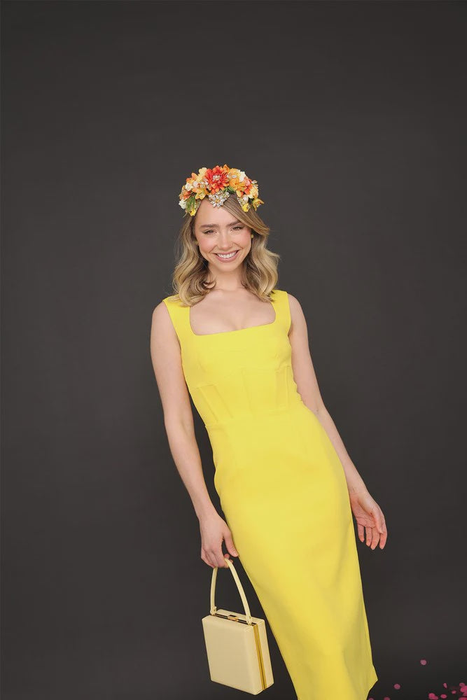 Violet Flower Crown in Saffron