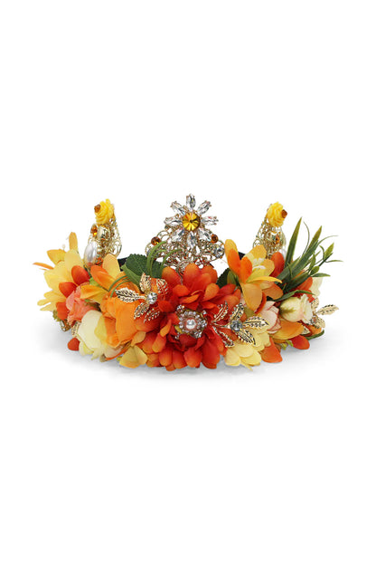 Violet Flower Crown in Saffron