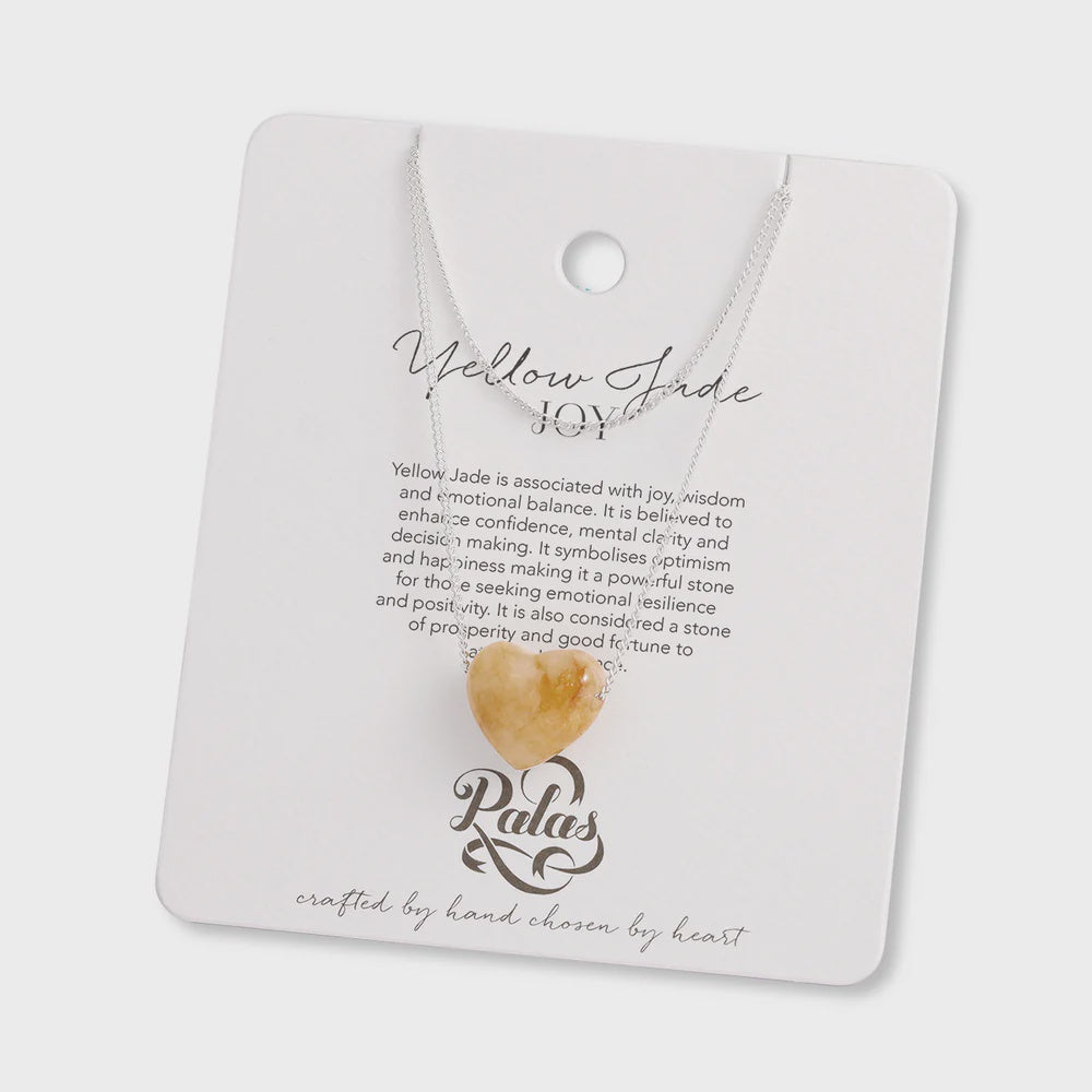 Yellow Jade ‘joy’ heartstone necklace