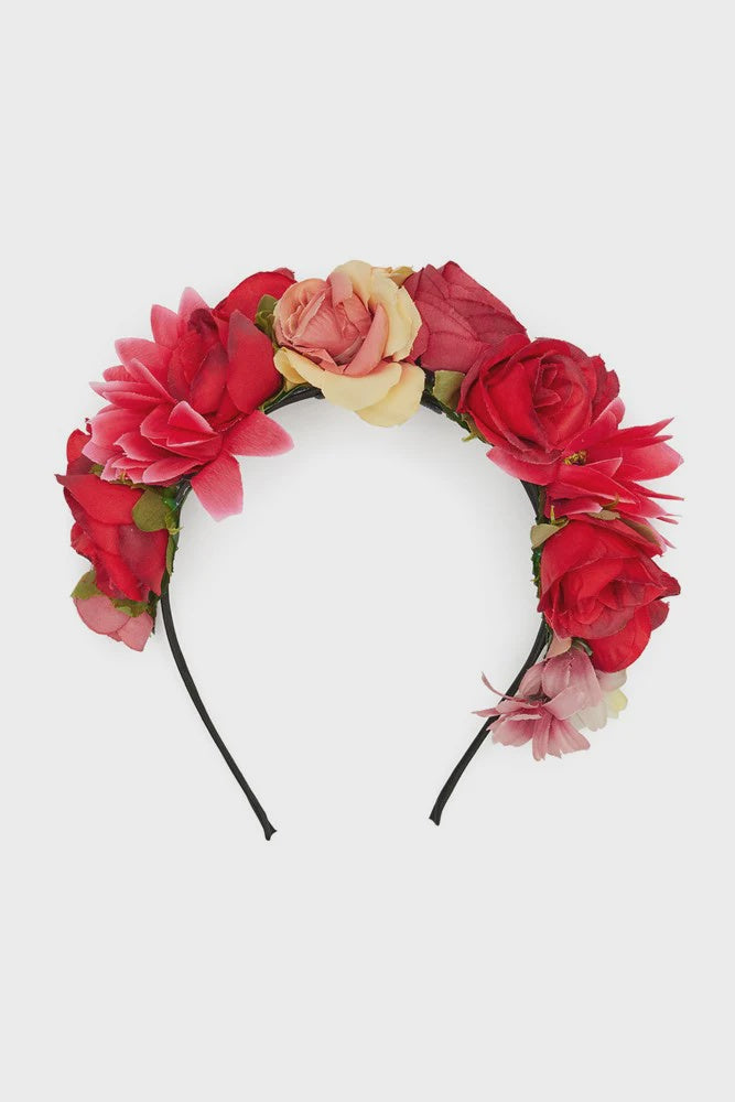 Adelina Flower Crown in Red