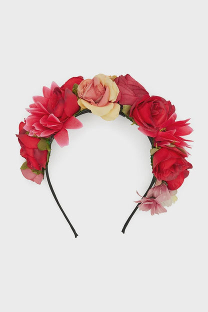 Adelina Flower Crown in Red