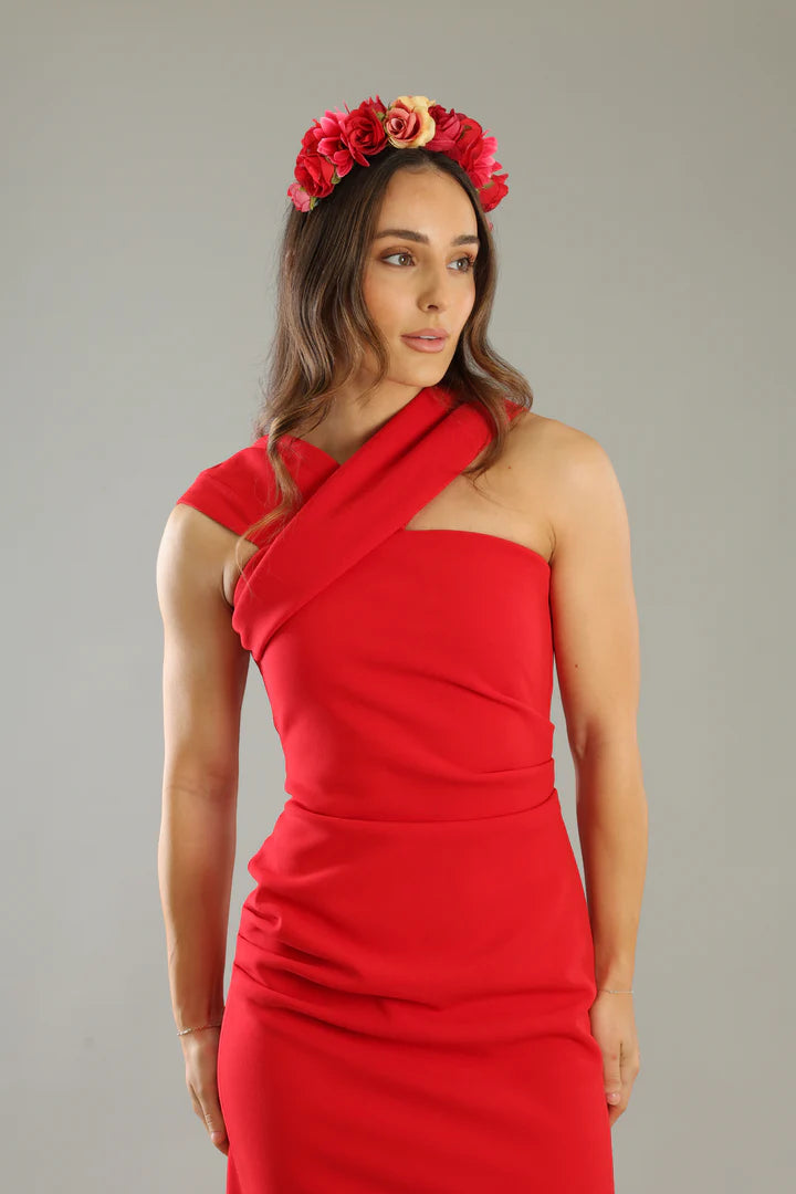 Adelina Flower Crown in Red