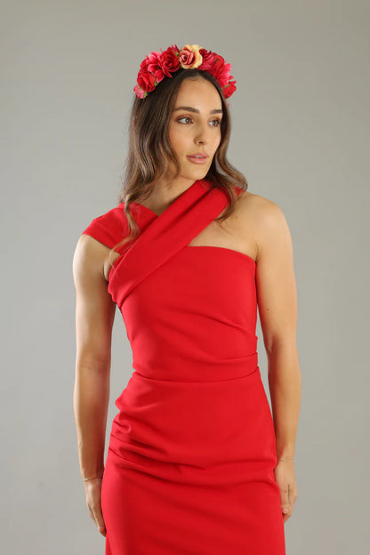 Adelina Flower Crown in Red