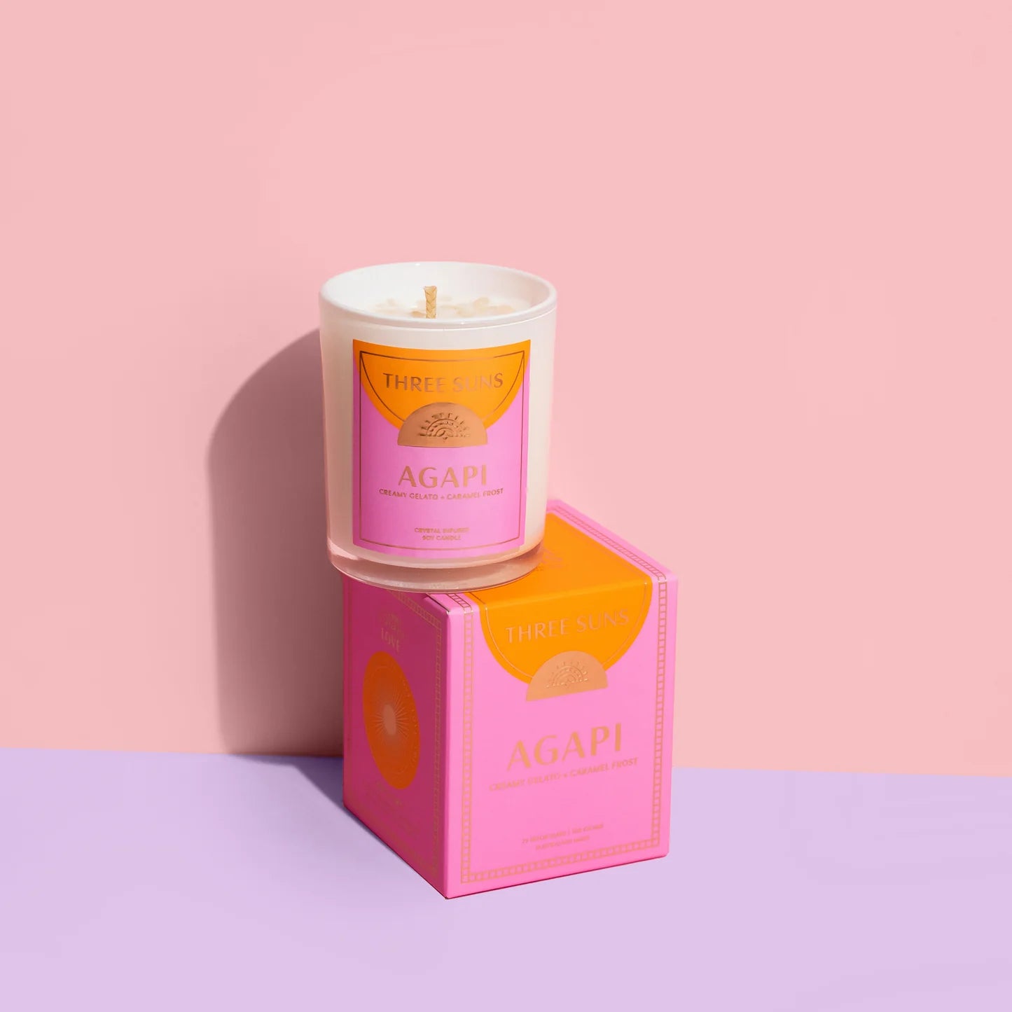 Three Suns Mini Crystal Candle - Agapi