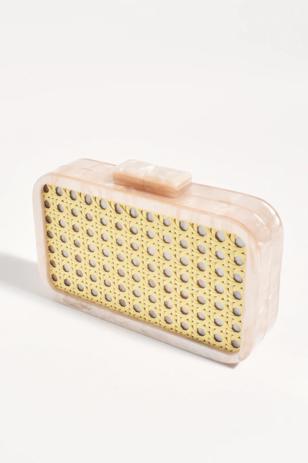 Aggie Weave &amp; Resin Structured Clutch