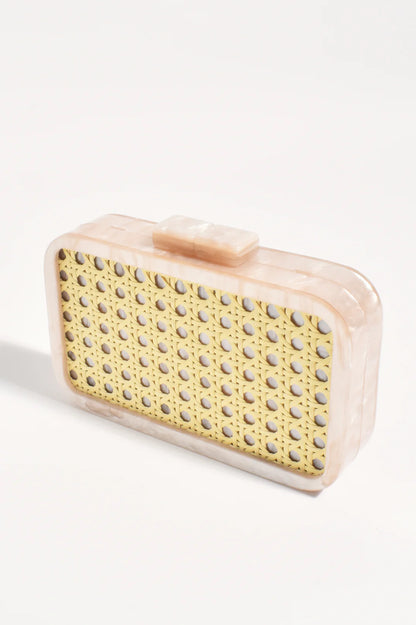 Aggie Weave &amp; Resin Structured Clutch