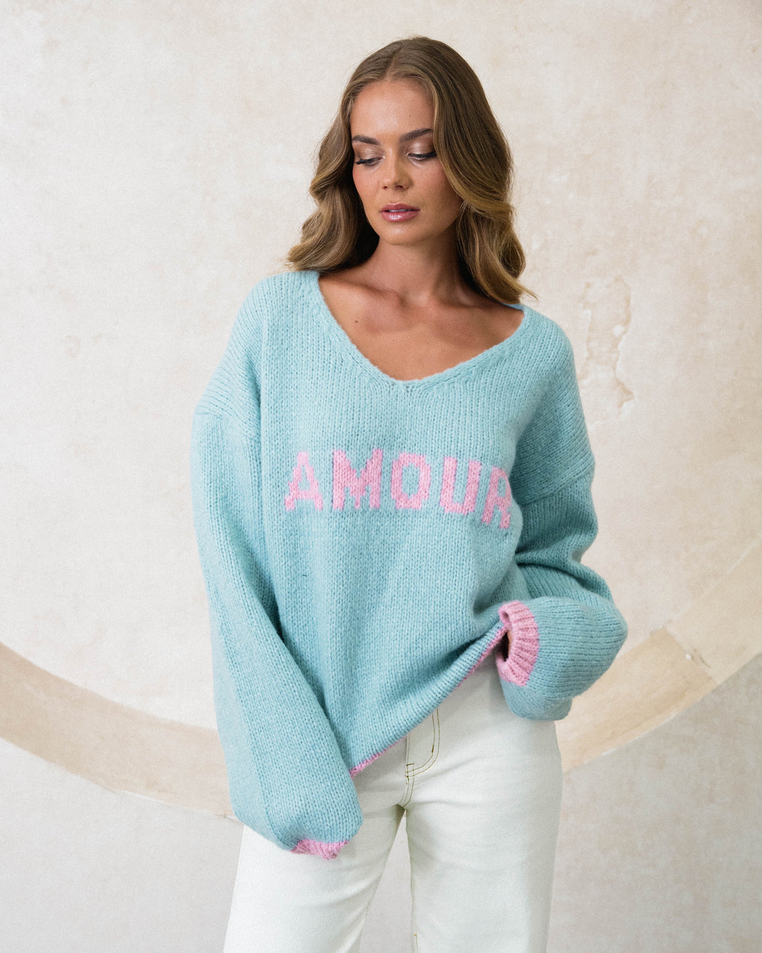Amour V Neck Knit Top