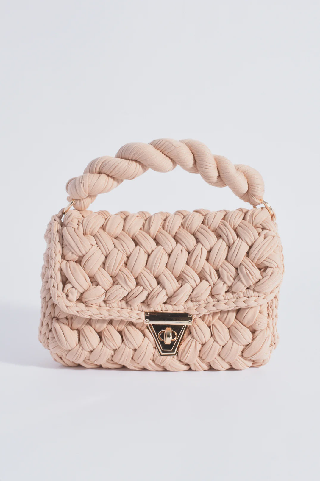 Annabel Chunky Plaited Handbag - Nude