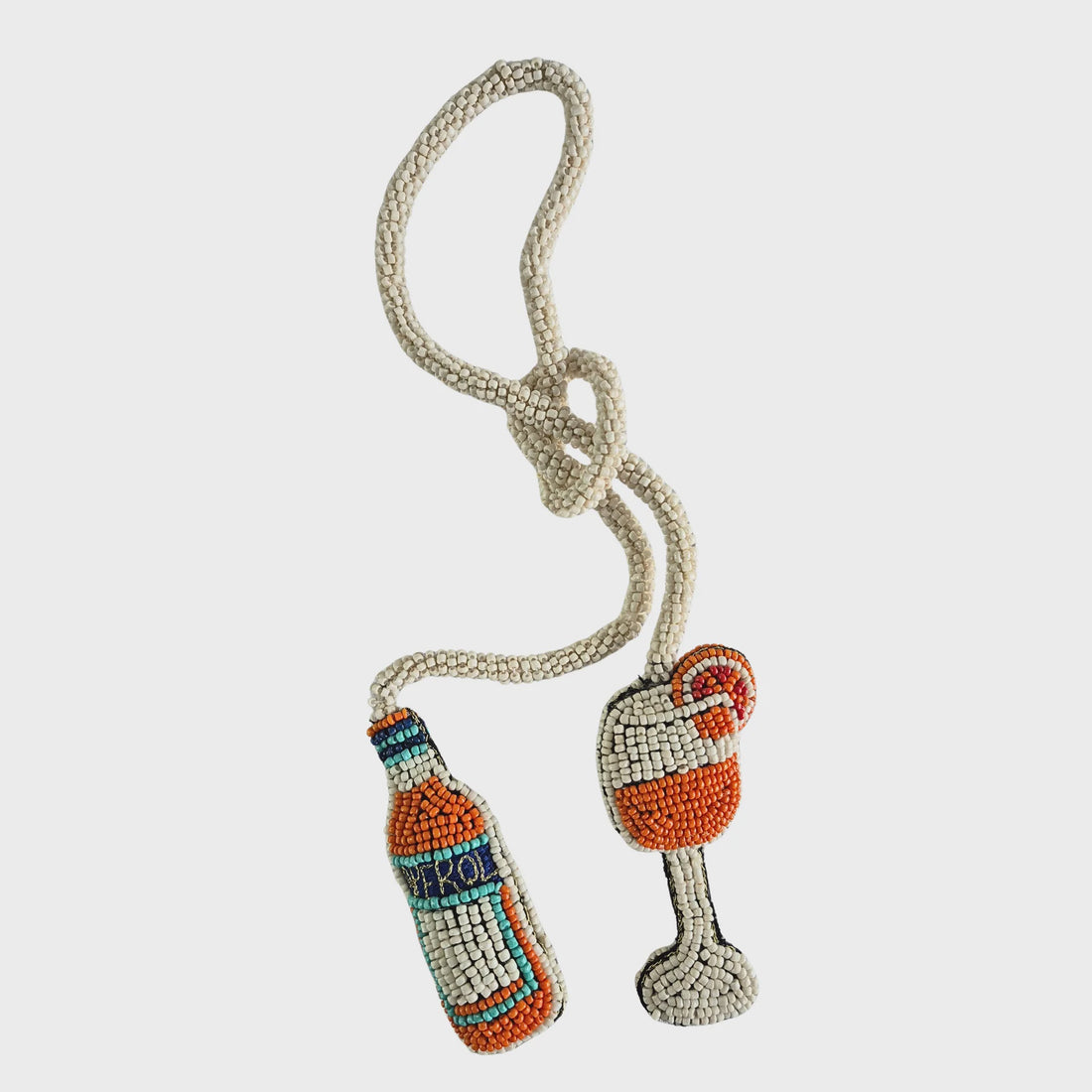 Aperol Spritz Beaded Tie Bag Charm