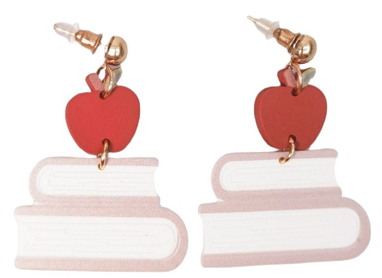 Apple &amp; Books Earrings