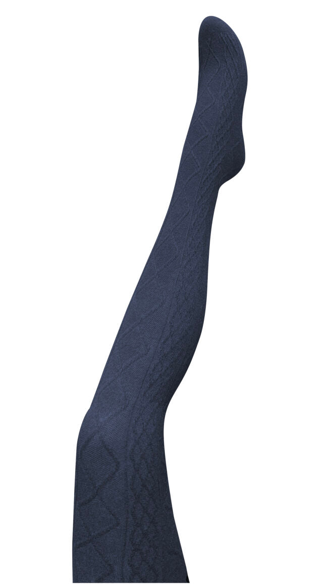 Aran Cashmere Blend Tights - Navy