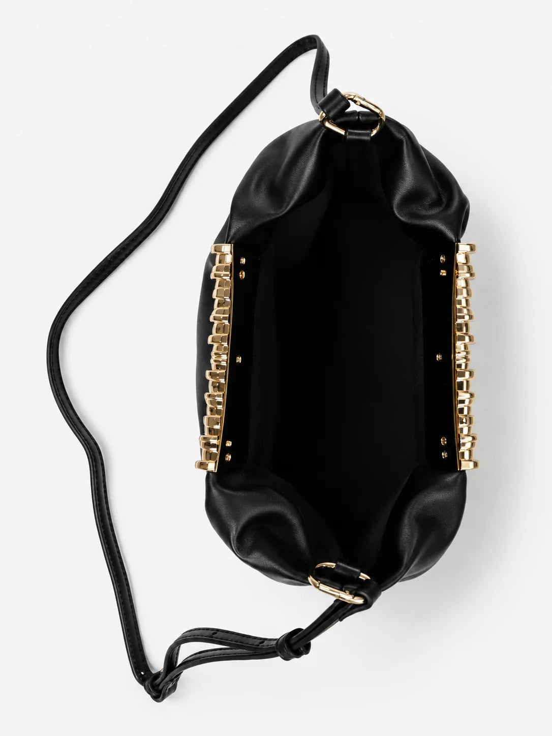 Aura Gathered Clutch Bag in Black