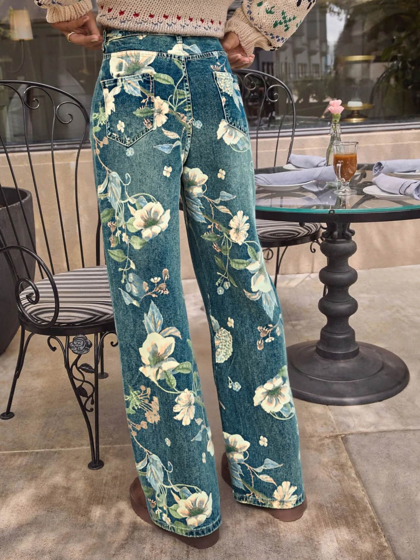 Avina Mid Rise Floral Jeans