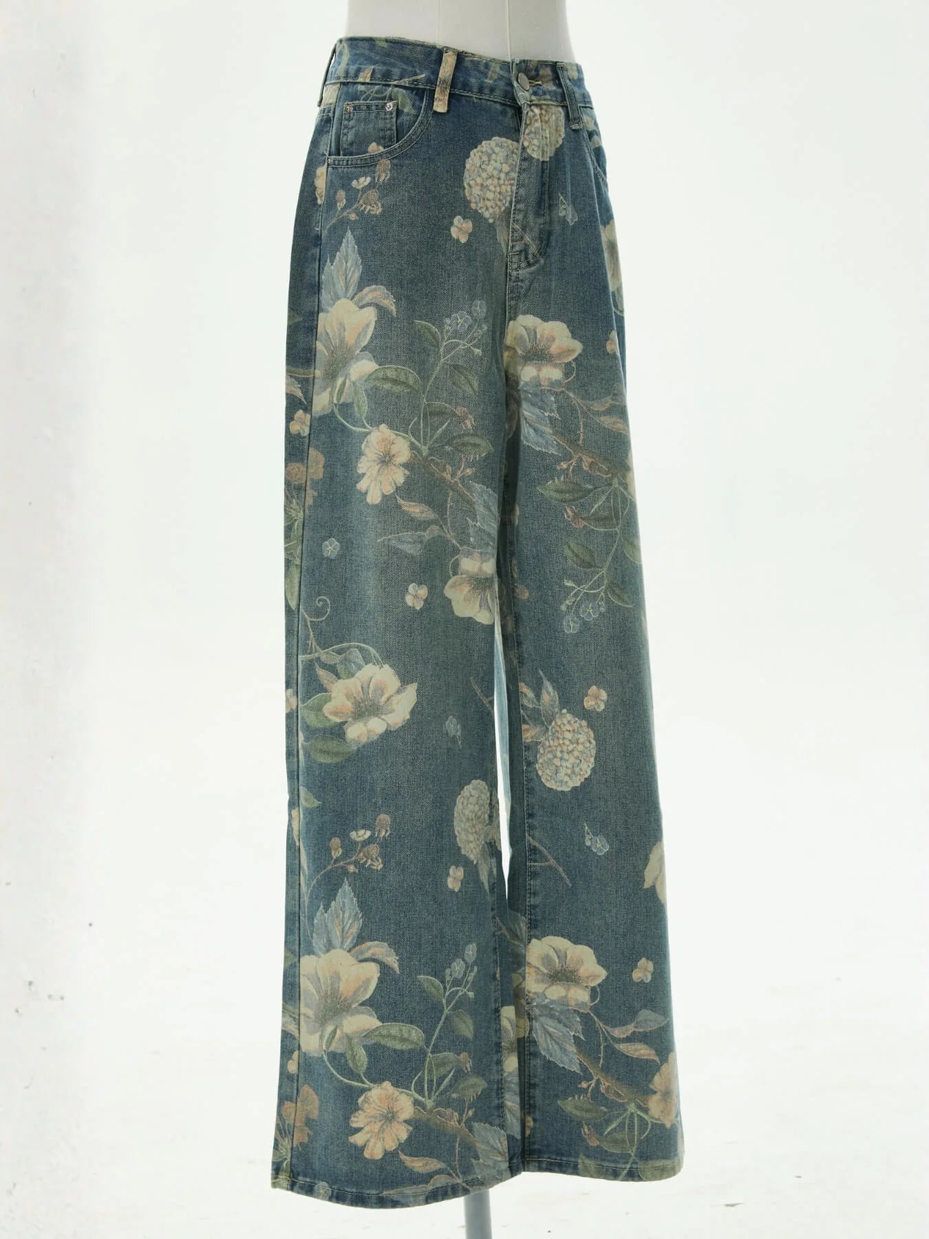 Avina Mid Rise Floral Jeans