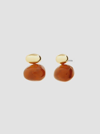 Bauble Brown Resin Earrings