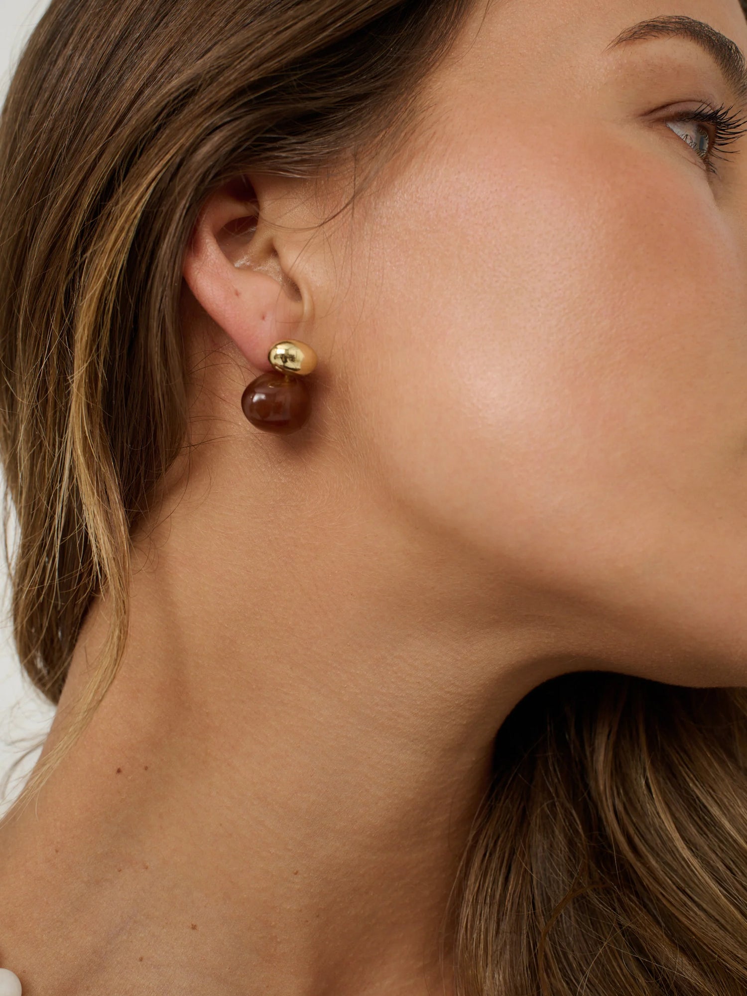Bauble Brown Resin Earrings