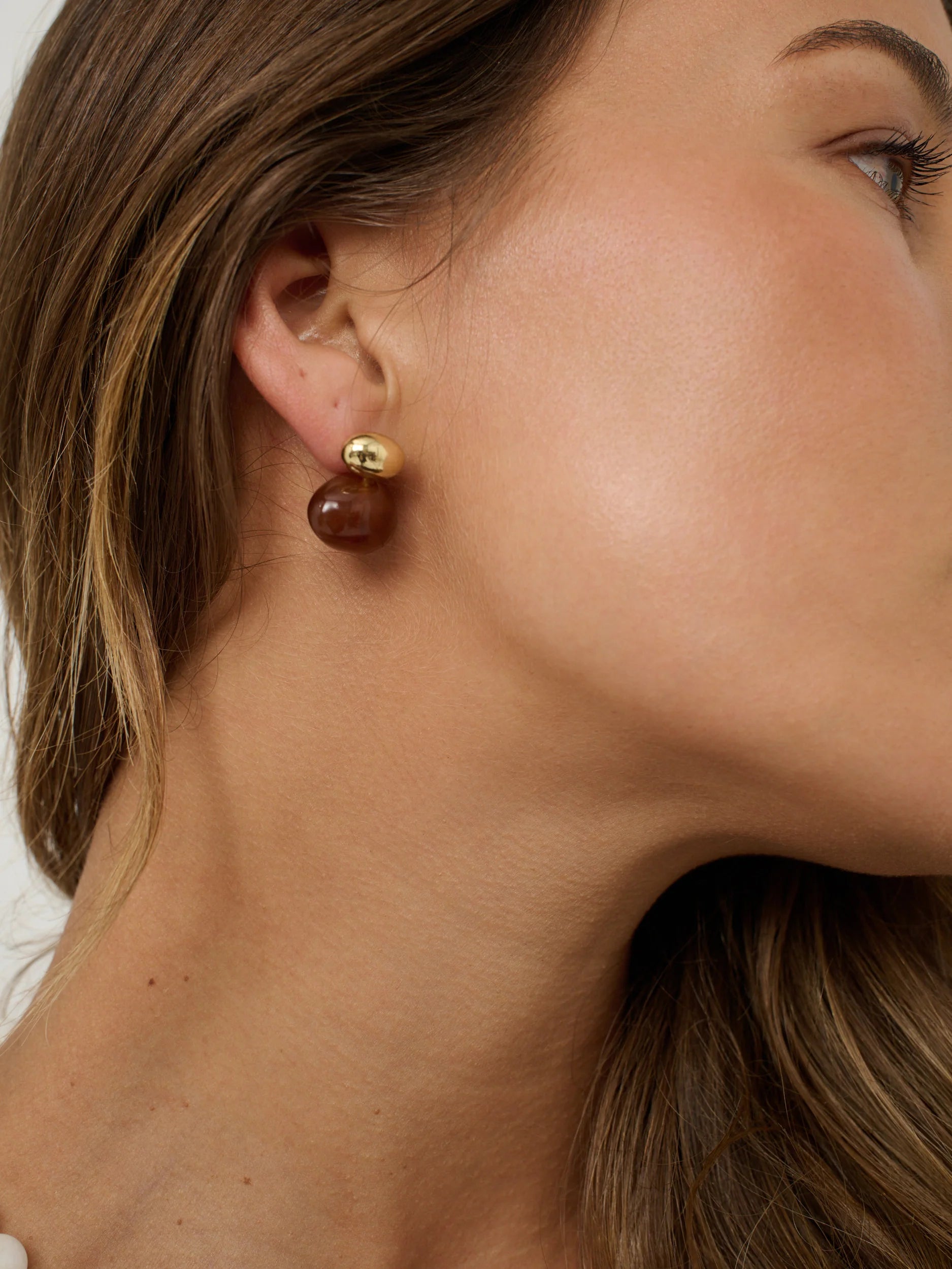 Bauble Brown Resin Earrings