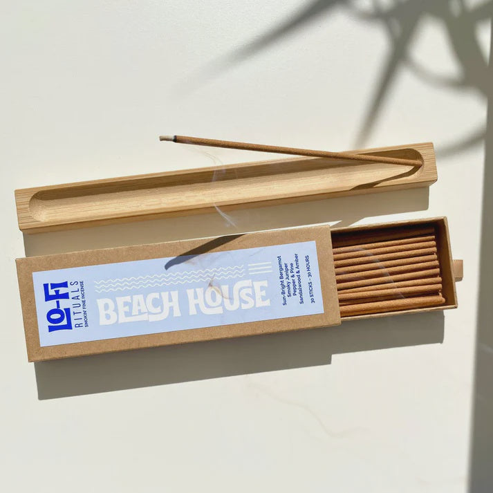BEACH HOUSE | Bright Bergamot, Smoky Juniper, Pine &amp; Sweet Amber | 30 Incense Sticks